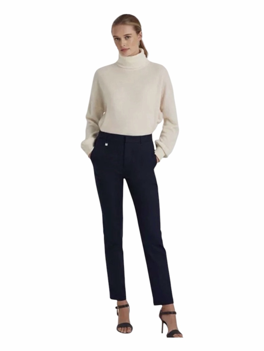 NWT Lauren Ralph Lauren Navy Stretch Ankle Pants Women’s Size 18 Career